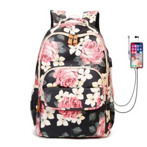 Mochila de pele floral