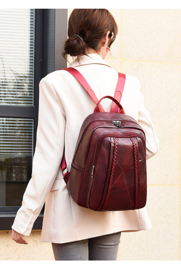 Mochila de pele PU vintage para mulher