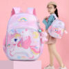 Mochila unicórnio cor-de-rosa para menina