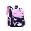 Mochila de unicórnio com estrelas e arco-íris para raparigas