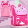 Mochila de unicórnio com estrelas e arco-íris para raparigas