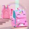 Mochila de unicórnio com estrelas e arco-íris para raparigas