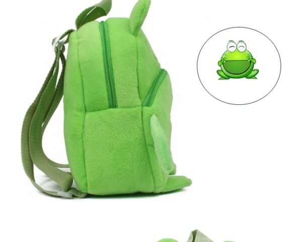 Mochila para crianças com sapo de peluche