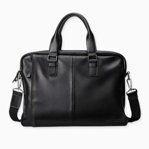 Cartable homme porte-documents en cuir noir