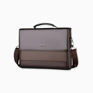 Sac cartable élégant en cuir végan pour homme